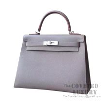 Hermes Kelly 25 Handbag 8F Etain Epsom SHW