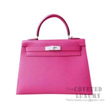 Hermes Kelly 25 Handbag L3 Rose Purple Epsom SHW