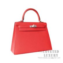 Hermes Kelly 25 Handbag S3 Rouge Coueur Epsom SHW