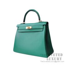 Hermes Kelly 25 Handbag U4 Vert Vertigo Epsom GHW