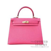 Hermes Kelly 25 Handbag 5N Rose Indien Epsom GHW