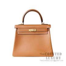 Hermes Kelly 25 Handbag 1H Toffee Evercolor GHW