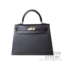 Hermes Kelly 25 Handbag 89 Nior Swift GHW