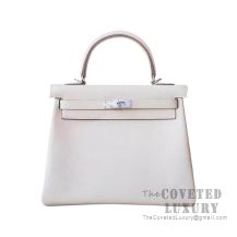 Hermes Kelly 25 Handbag CC10 Craie Swift SHW