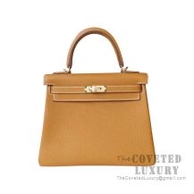 Hermes Kelly 25 Handbag 2H Kraft Togo GHW