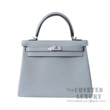 Hermes Kelly 25 Handbag 4Z Gris Mouette Togo SHW