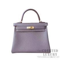 Hermes Kelly 25 Handbag 8F Etain Togo GHW