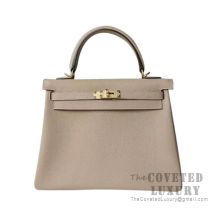 Hermes Kelly 25 Handbag CC81 Gris Tourterelle Togo GHW