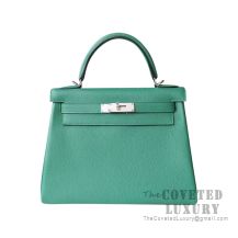 Hermes Kelly 25 Handbag U4 Vert Vertigo Togo SHW