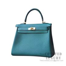 Hermes Kelly 25 Handbag Z6 Malachite Togo GHW