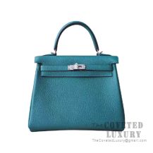 Hermes Kelly 25 Handbag Z6 Malachite Togo SHW