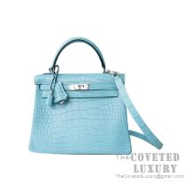 Hermes Kelly 25 Bag 3Z Saint-Cyr Matte Alligator SHW