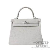 Hermes Kelly 25 Bag 8L Beton Shiny Niloticus SHW