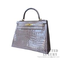 Hermes Kelly 25 Bag CC81 Gris Tourterelle Shiny Niloticus GHW