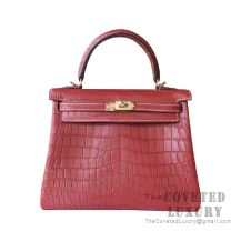 Hermes Kelly 25 Bag CC36 Brique Matte Niloticus GHW