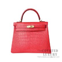 Hermes Kelly 25 Bag CC95 Braise Matte Alligator GHW