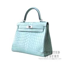 Hermes Kelly 25 Bag U6 Vert D'Eau Matte Niloticus SHW