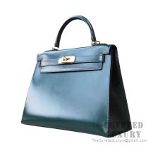 Hermes Kelly 28 Handbag 2Q Vert Anglais Box GHW