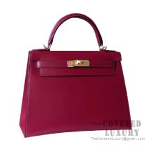 Hermes Kelly 28 Handbag B5 Ruby Box GHW