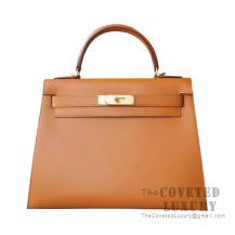 Hermes Kelly 28 Handbag CC21 Natural Sable Bulter GHW