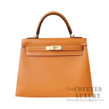 Hermes Kelly 28 Handbag 1H Toffee Epsom GHW