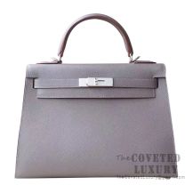 Hermes Kelly 28 Handbag 8F Etain Epsom SHW