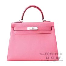 Hermes Kelly 28 Handbag 8W Rose Azalee Epsom SHW