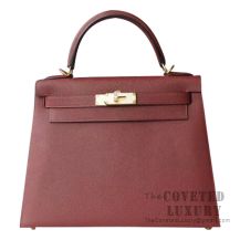 Hermes Kelly 28 Handbag CC55 Rouge H Epsom GHW