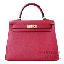 Hermes Kelly 28 Handbag K1 Rouge Grenat Epsom GHW