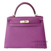 Hermes Kelly 28 Handbag P9 Anemone Epsom GHW