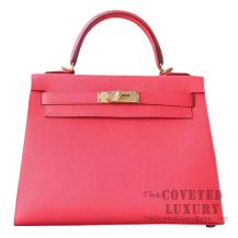 Hermes Kelly 28 Handbag T5 Rose Jaipur Epsom GHW