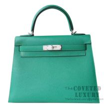 Hermes Kelly 28 Handbag U4 Vert Vertigo Epsom SHW