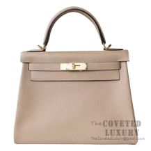 Hermes Kelly 28 Handbag S2 Trench Evercolor GHW