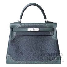 Hermes Kelly 28 Handbag 2Q Vert Anglais Togo And Swift Ghillies SHW