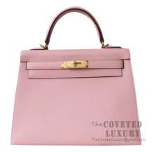 Hermes Kelly 28 Handbag 3Q Rose Sakura Swift GHW