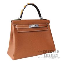 Hermes Kelly 28 Handbag CC37 Gold Togo And Bee Handle GHW