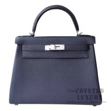 Hermes Kelly 28 Handbag 2Z Bieu Nuit Togo SHW