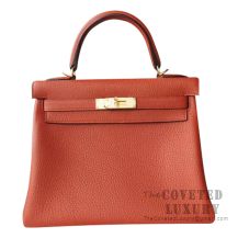 Hermes Kelly 28 Handbag 6C Cuivre Togo GHW