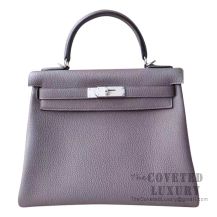 Hermes Kelly 28 Handbag 8F Etain And 7W Blue Izmir Togo SHW