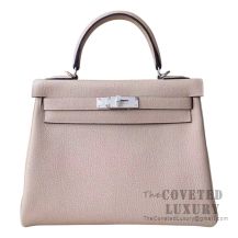 Hermes Kelly 28 Handbag CC81 Gris Tourterelle Togo SHW