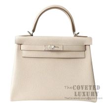 Hermes Kelly 28 Handbag CC10 Craie Togo SHW