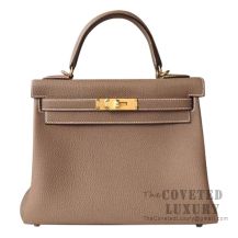 Hermes Kelly 28 Handbag CC18 Etoupe Togo GHW