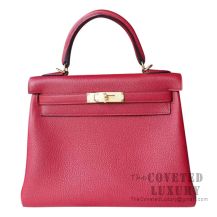 Hermes Kelly 28 Handbag K1 Rouge Grenat Togo GHW