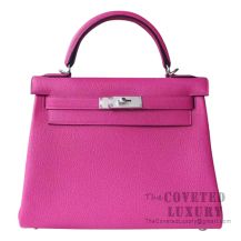 Hermes Kelly 28 Handbag L3 Rose Purple Togo SHW