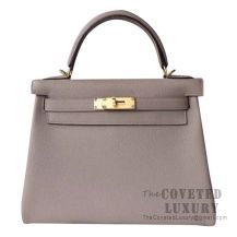 Hermes Kelly 28 Handbag CC75 Blue Jean Togo SHW