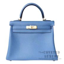 Hermes Kelly 28 Handbag R2 Blue Agate Togo GHW