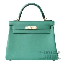 Hermes Kelly 28 Handbag U4 Vert Vertigo Togo GHW