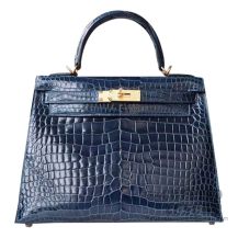 Hermes Kelly 28 Bag 1P Colvert Shiny Niloticus GHW