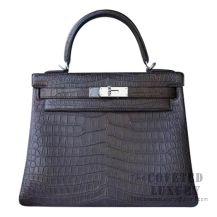 Hermes Kelly 28 Bag 4A Cafe Matte Niloticus SHW