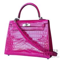 Hermes Kelly 28 Bag J5 Rose Scheherazade Shiny Niloticus SHW